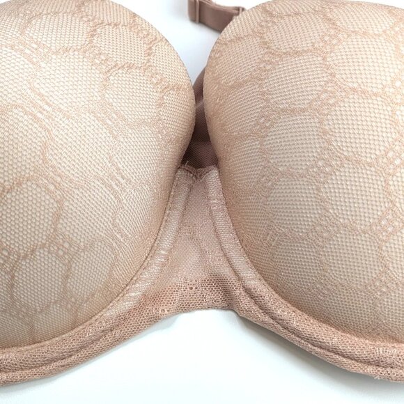 Soma Bra 36D Stunning Support Underwire Beige Geo Lace Full Coverage 102101 - Picture 3 of 5